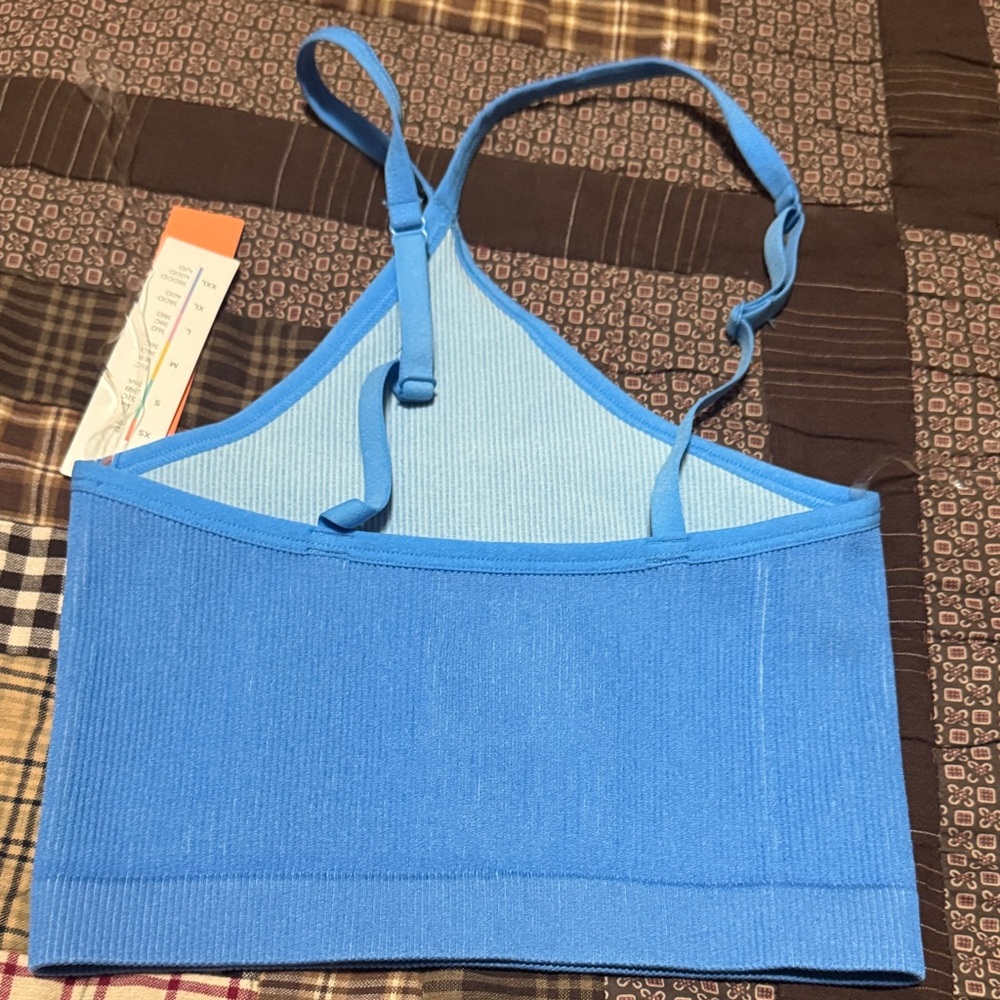 Colsie Blue Ribbed Tank Top - Picture 4 of 6
